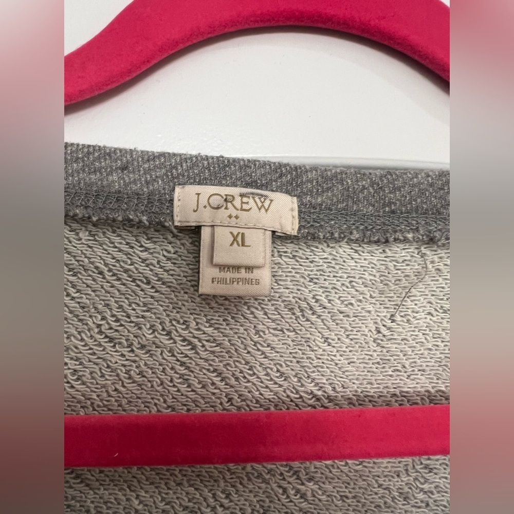 J. Crew Grey and Navy Sweatshirt Large Used - Picture 2 of 3